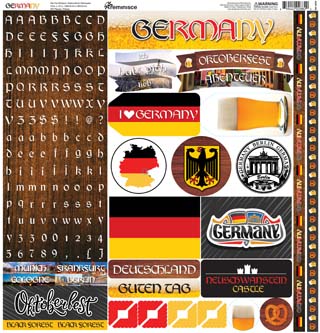 Reminisce Germany 12x12 Alpha Sticker