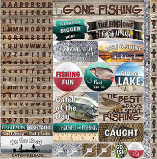 Reminisce Gone Fishing 12x12 Sticker