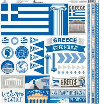 Reminisce Greece 12x12 Sticker