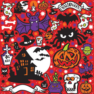 Reminisce Halloween Party 11 12x12 Red Sticker