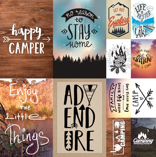 Reminisce Happy Camper 12x12 Sticker