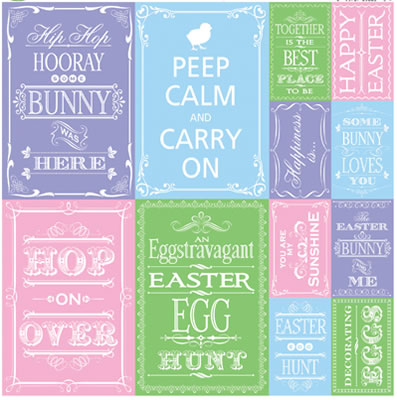 Reminisce Happy Easter 2012 12x12 Quote Sticker