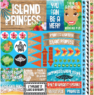 Reminisce Island Princess 12x12 Sticker