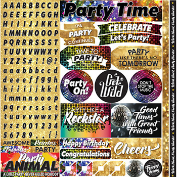 Reminisce It's Party Time Alpha Variety Sticker