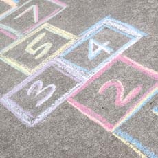 Reminisce Kids At Play Chalk Games