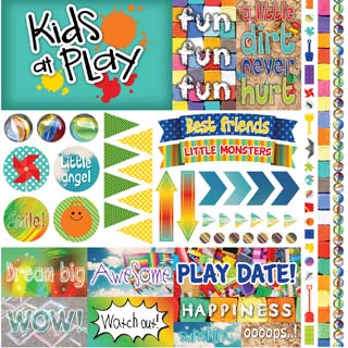Reminisce Kids At Play 12x12 Elements Sticker