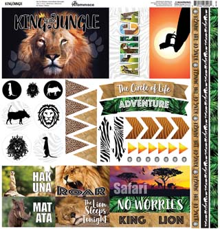 Reminisce King Of The Jungle 12x12 Sticker