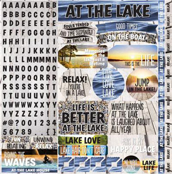 Reminisce Lake Life 12x12 Alpha Sticker