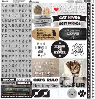 Reminisce Love My Cat 12x12 Alpha Sticker