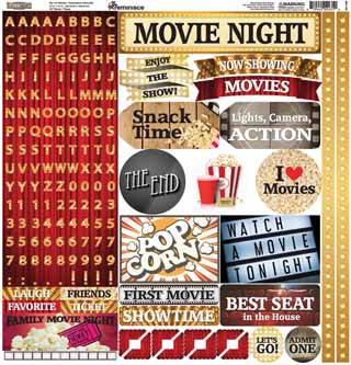 Reminisce Movie Night 12x12 Sticker