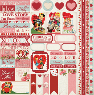 Reminisce My Sweet Valentine 12x12 Variety Sticker