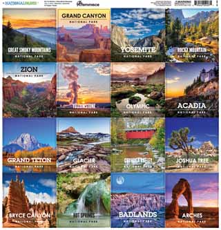 Reminisce National Parks 12x12 Square Stickers