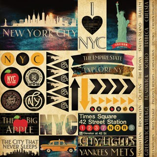 Reminisce New York 12x12 Sticker
