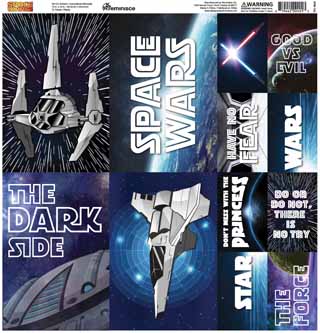 Reminisce Space Wars 2 12x12 Poster Sticker