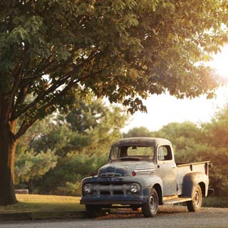 Reminisce Vintage Trucks Sunset