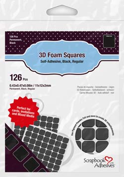 Scrapbook Adhesives by 3L 3D Foam Squares Med Black