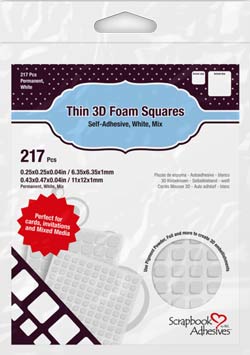 Scrapbook Adhesives by 3L3D  Foam Squares Thin Mix White