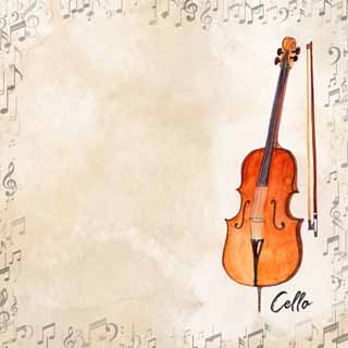 Scrapbook Customs Watercolor Music Cello