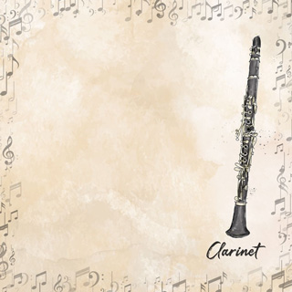 Scrapbook Customs Watercolor Music Clarinet