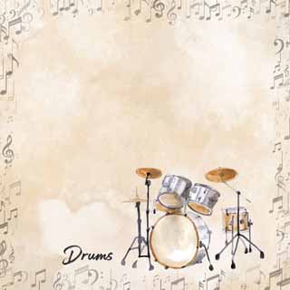 Scrapbook Customs Watercolor Music Drum Set