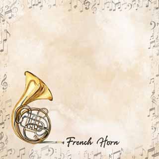 Scrapbook Customs Watercolor Music French Horn