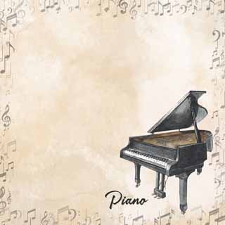 Scrapbook Customs Watercolor Music Piano