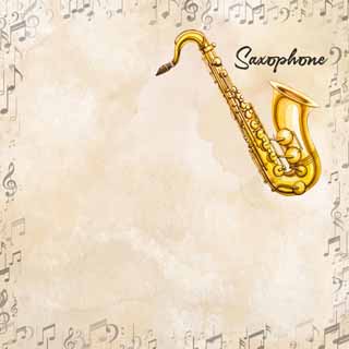 Scrapbook Customs Watercolor Music Saxophone