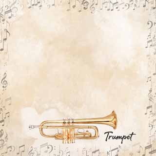Scrapbook Customs Watercolor Music Trumpet
