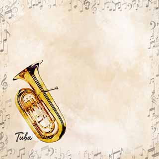 Scrapbook Customs Watercolor Music Tuba