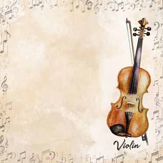 Scrapbook Customs Watercolor Music Violin
