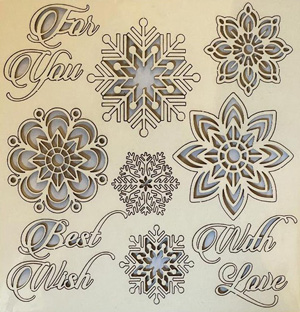 Stamperia Decorative Chips Snowflakes