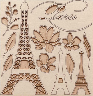 Stamperia Oh La La Decorative Chips Tour Eiffel
