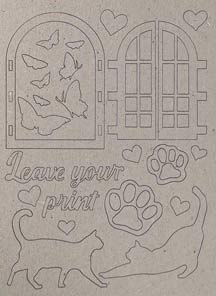 Stamperia Orchids & Cats Greyboard Leave Your Print