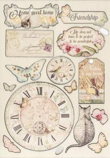 Stamperia Orchids & Cats Wooden Clocks & Labels