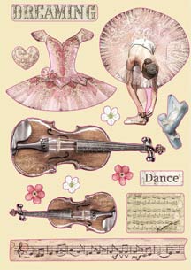 Stamperia Passion Violin & Dance Wooden Shapes
