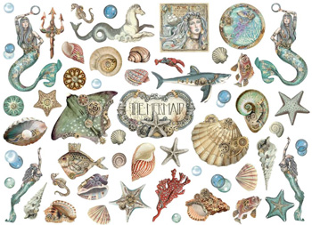 Stamperia Songs Of The Sea Chipboard Die Cut Creatures