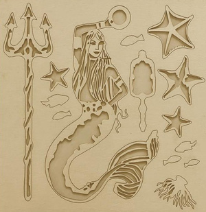 Stamperia Songs Of The Sea Decorative Chips Mermaid