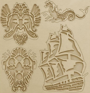 Stamperia Songs Of The Sea Decorative Chips Sailing Ship