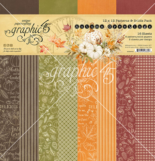 Graphic 45 Autumn Greetings 12x12 Patterns & Solids Pack