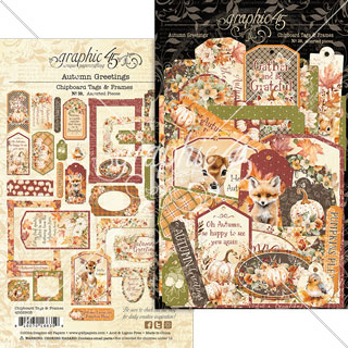 Graphic 45 Autumn Greetings CB Tags & Frames