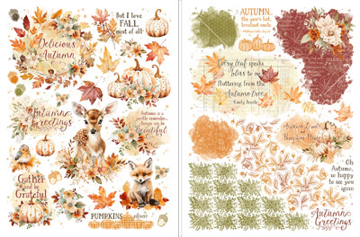 Graphic 45 Autumn Greetings Rub-On Transfers