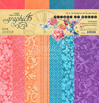 Graphic 45 Flight Of Fancy 12x12 Patterns & Solids Pack