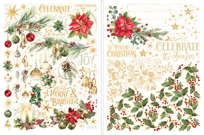 Graphic 45 Merry & Bright Rub-On Transfers