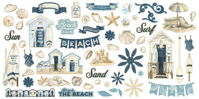 Graphic 45 The Beach Is Calling Ephemera Assortment