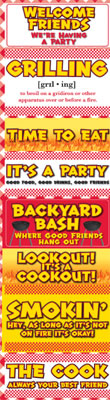 Reminisce Backyard Bash Chipboard Signs