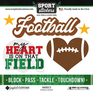 Scrapbook Customs Football Love Sticker