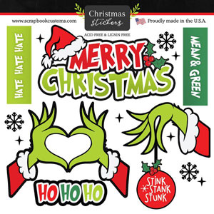 Scrapbook Customs Grouchy Christmas Sticker