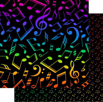 Scrapbook Customs Music Notes Neon