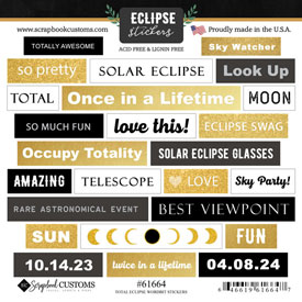 Scrapbook Customs Total Solar Eclipse Wordbits Sticker