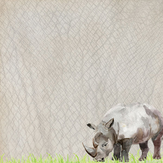 Scrapbook Customs Watercolor Safari Rhino Safari